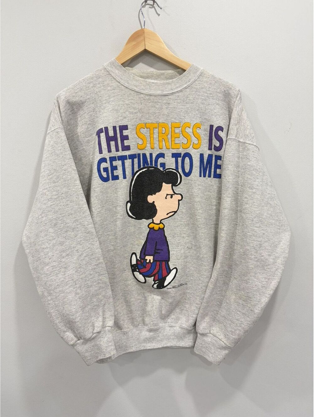 Vintage Charlie Brown Stress Getting To Me Sweater stressed
